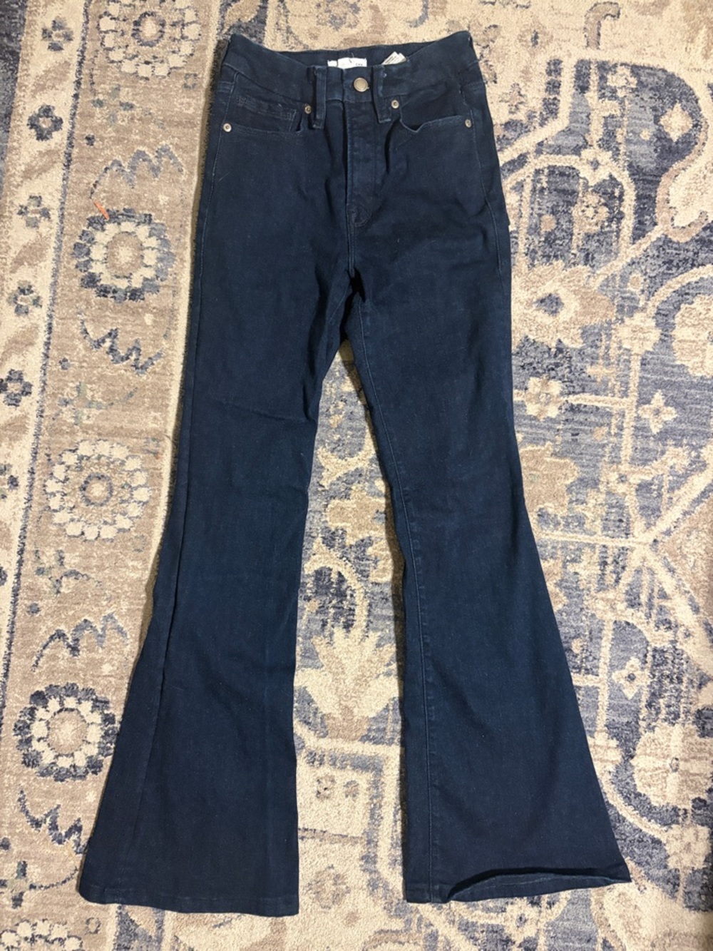 Good American Dark Indigo Good Legs Flare Jeans